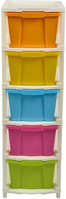 Machak Plastic Free Standing Chest of Drawers(Finish Color - Muticolor, Door Type- Framed Sliding, DIY(Do-It-Yourself))