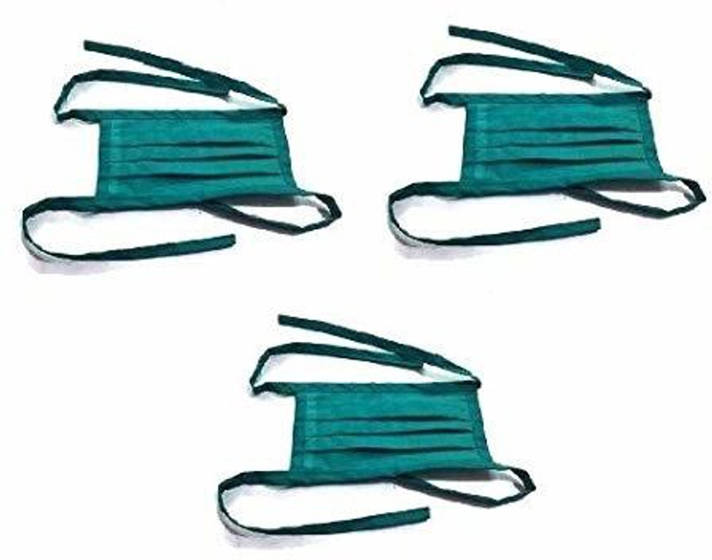Agarwals Reusable Surgical Face Mask Cotton Tie Type Green(Pack of 3) face mask Cloth Mask(Green, Free Size, Pack of 3)