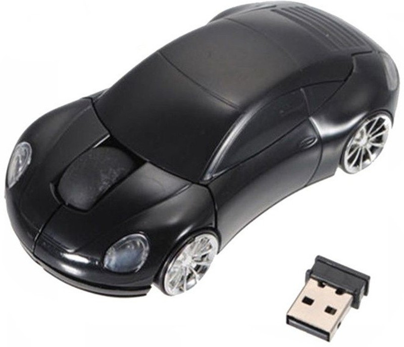 microware 3D Car Shape Wireless Optical Mouse USB Gaming Mouse with Receiver for PC Laptop Ambidextrous Optical  Gaming Mouse With Bluetooth(2.4GHz Wireless, Black)