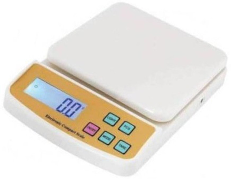 U UZAN Digital 10kg x 1g Kitchen Scale Balance Multi-Purpose Weight Measuring Machine SF-400A Weighing Scale(White)