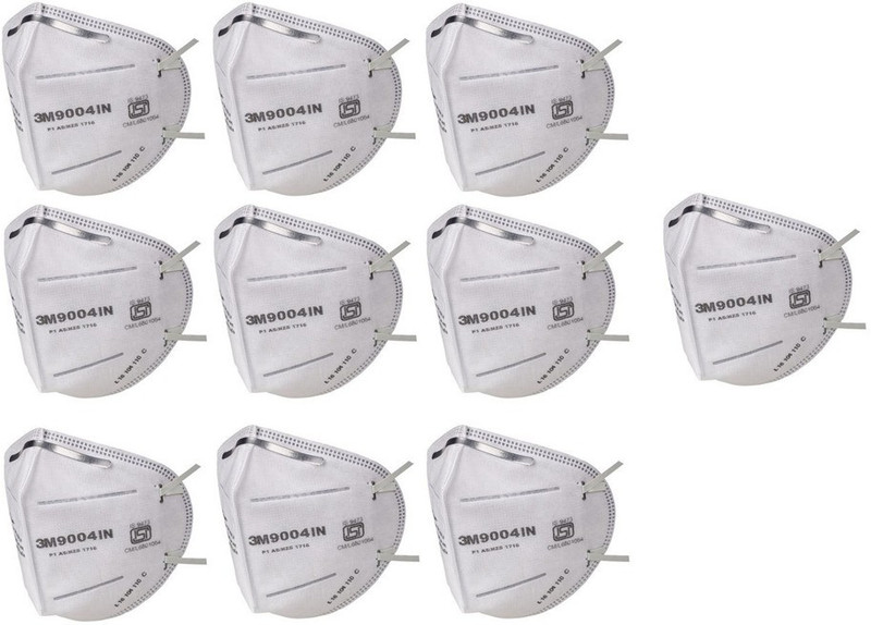 3M 3M 9004IN Particulate Respirator Mask 9004IN Particulate Respirator Mask Reusable, Washable(White, Free Size, Pack of 10)
