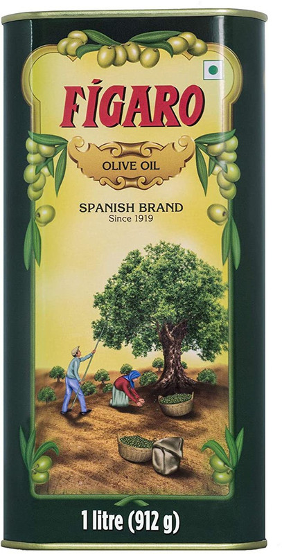 FIGARO Olive Oil Tin, 1L ( PACK OF 2 )(2 L)