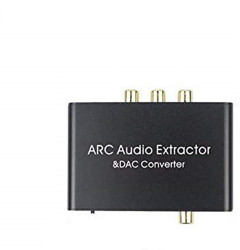 microware HDMI ARC Audio Extractor HDMI Digital LPCM 2.0 to analog L/R RCA Optical Toslink(SPDIF) 3.5mm stereo audio support/4K for HD TV Media Streaming Device(Black)