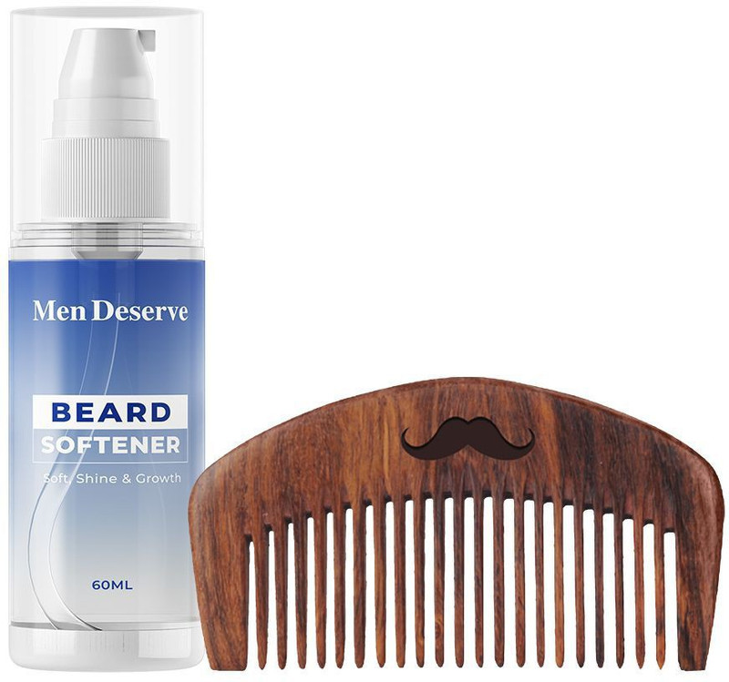 Men Deserve BEARD SOFTENER & BEARD COMB(2 Items in the set)