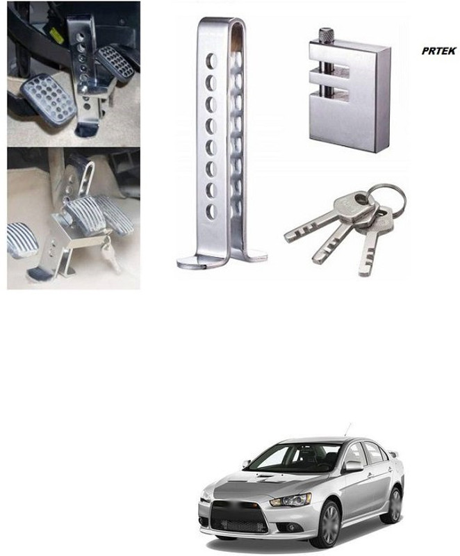 PRTEK Pedal Lock Anti Theft Car, 8 Holes Anti-theft Device Clutch Lock Car Brake Stainless Safety Lock Tool Accelerator Pedal Lock(Stainless Steel) X153 Gear Lock(Stainless Steel)