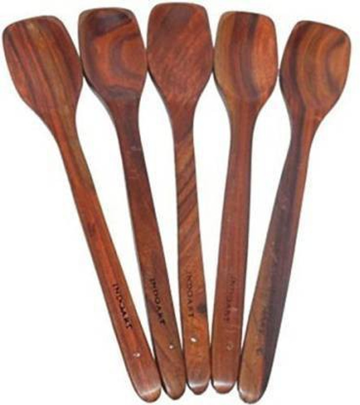 Giftoshopee Wooden Kitchen Spatula, Non stick spatula Wooden Spatula(Pack of 5)