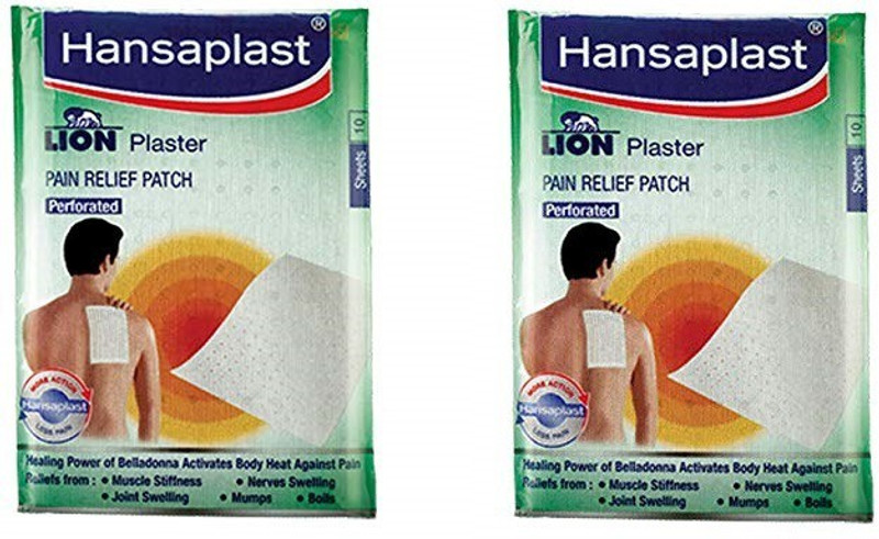 HANSAPLAST Lion plaster Pain Relief Patch Perforated 2 x 10 Sheets Adhesive Band Aid(Set of 2)