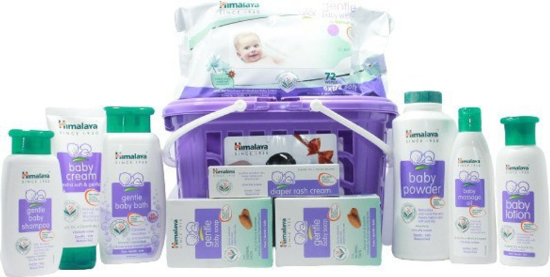 HIMALAYA Baby Gift Pack Basket (9 In 1)(Blue)