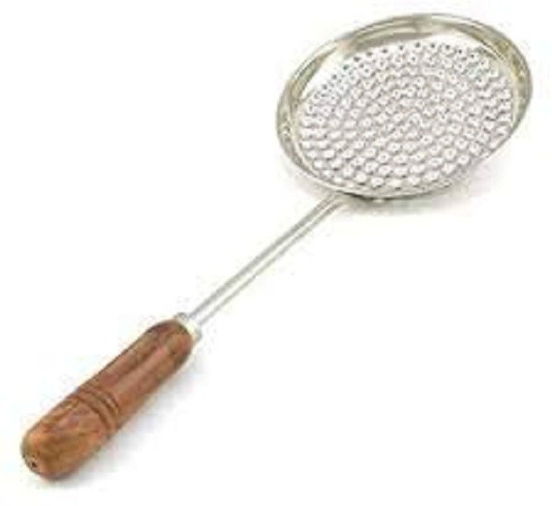 CLUBX Boondi Jhara with Wooden Handle Collapsible Strainer(Steel Pack of 1)