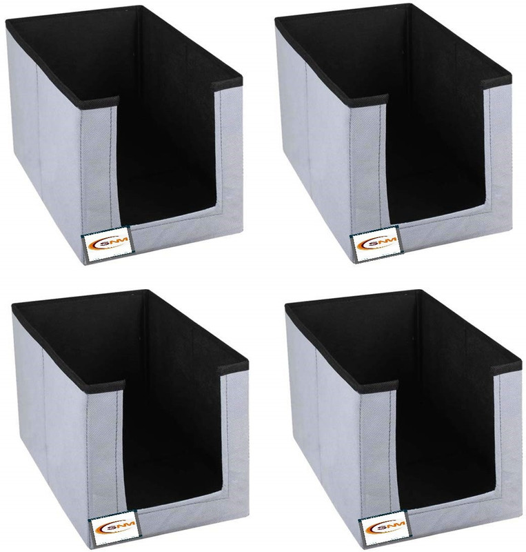 SH NASIMA MANUFACTURER Shirt Stacker S NSIMA Storage Box Shirt Stacker GREY/BLACK Wardrobe Organizer for Cloth Storage PACK OF 4 35634(Brown)