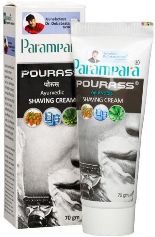 Parampara Pourass Smooth & Skin Care Shaving Cream 70g Pack of 3 ( 210g )(210 g)
