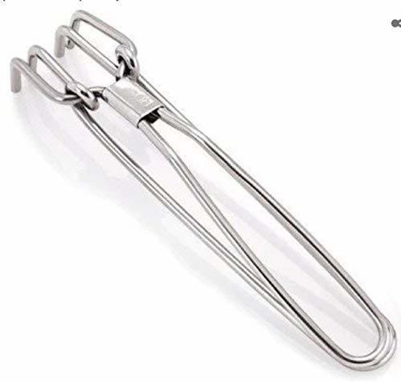 Fidi Stainless Steel Wire Tong/Pakkad Utensil Holder 23 cm Serving, Utility, Roasting, Scissor Pakkad (Pack of 1) 23 cm Utility Pakkad(Pack of 1)