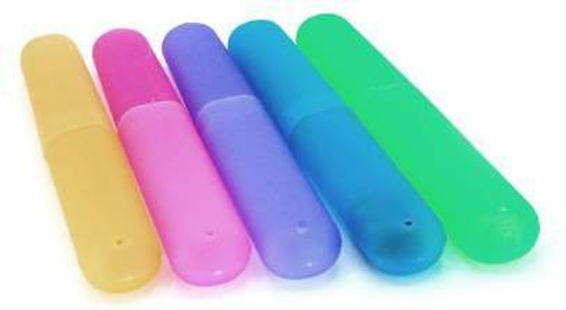 Daily Fest 5pcs Translucent Colorful Plastic Toothbrush Tube Cover Cases Toothbrush Case Toothbrush Case(Pack of 5)