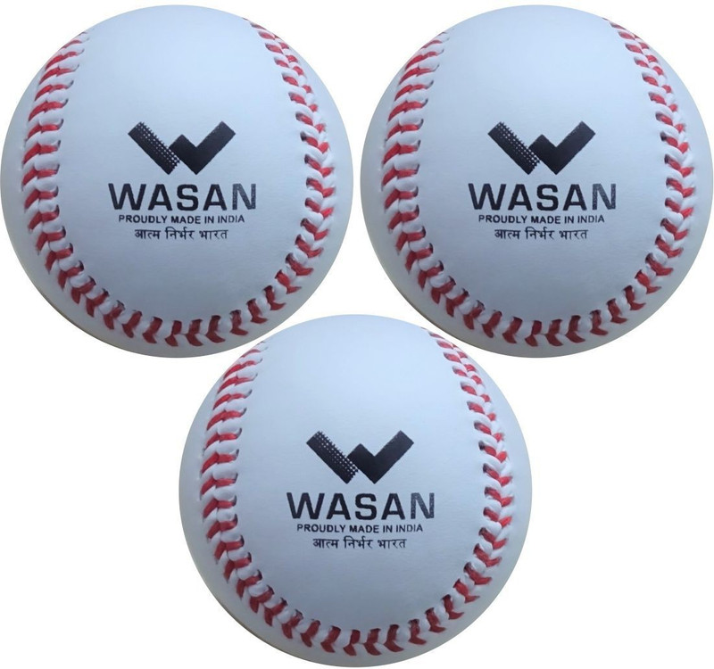 Wasan Baseball PVC Soft Center Official Size 9 Inch Baseball(Standard, Pack of 1, White, Black)