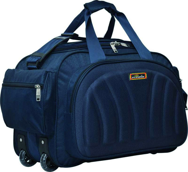 Inte Enterprises (Expandable) the super premium heavy duty 60 L polyester lightweight luggage bag Duffel Strolly Bag (Red) Duffel With Wheels (Strolley)