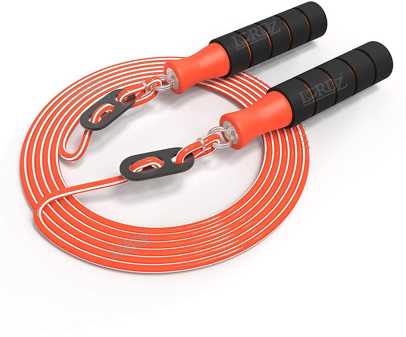 Lordz Adjustable Skipping Rope Tangle-Free with Ball Bearings Ball Bearing Skipping Rope(Black, Length: 270 cm)
