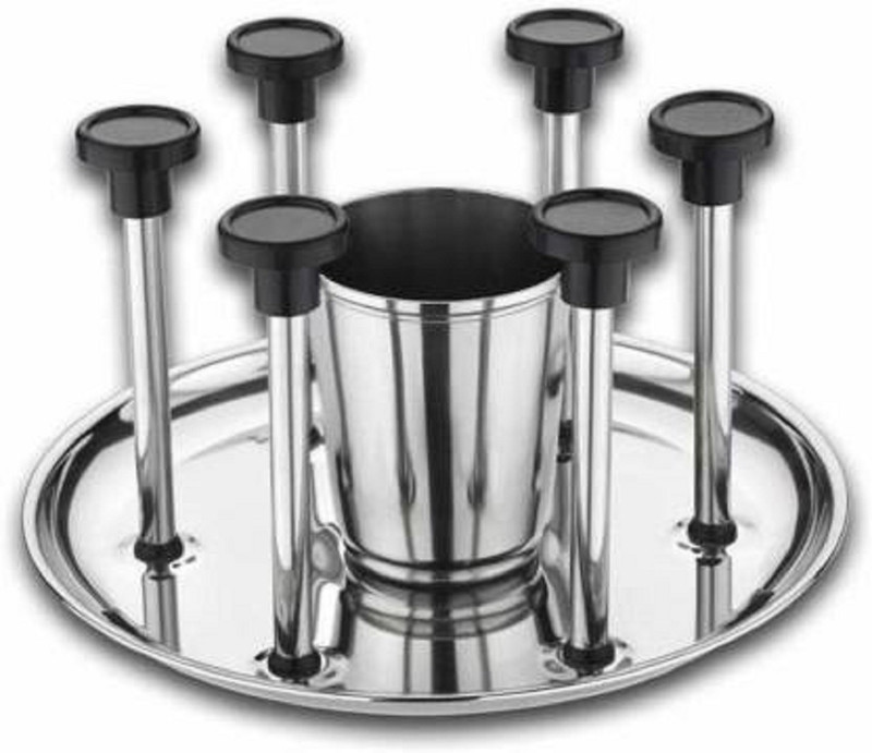Bekner BKN-06 Stainless Steel Glass & Spoon-Cutlery Stand Stainless Steel, Plastic Glass Holder