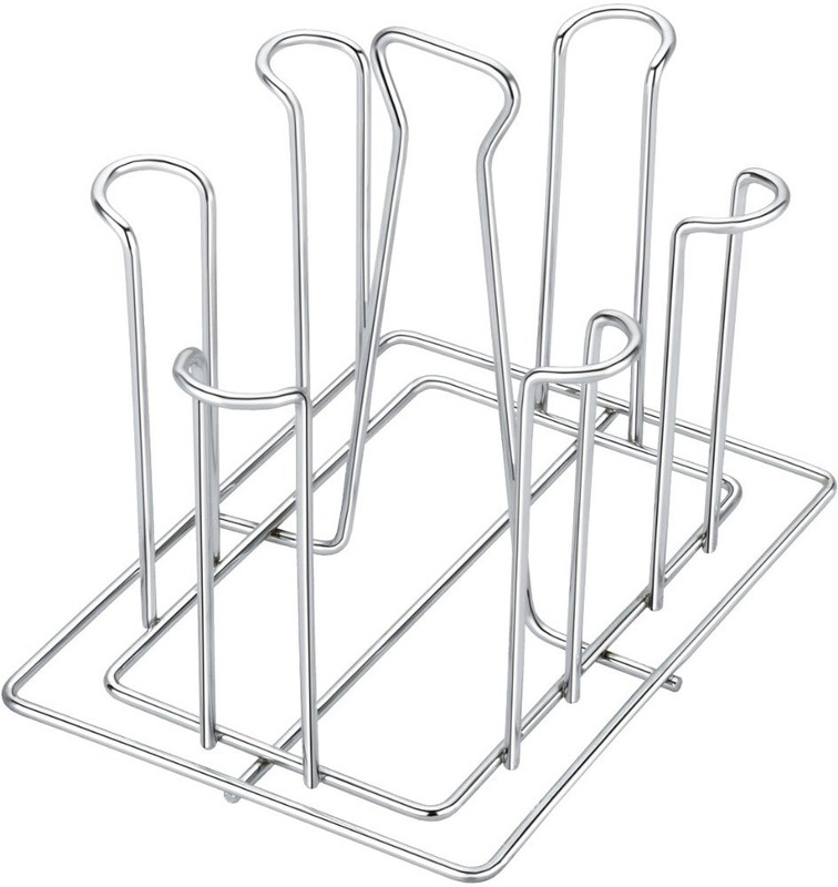 Puno Stainless Steel Lotus Glass Stand/Tumbler Holder/Glass Holder for Kitchen/Dining Table (Nickel Chrome) ,Regular Stainless Steel Glass Holder Steel Glass Holder