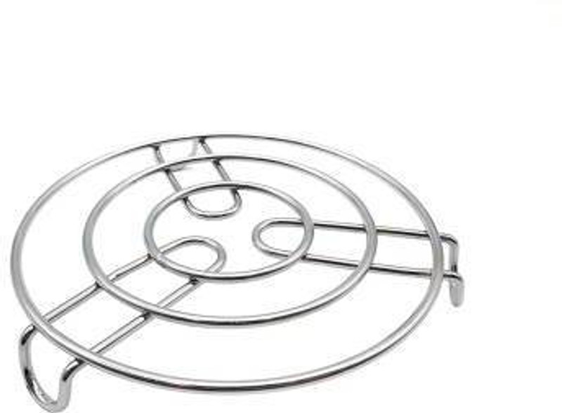 Freekers Kitchen Cooking Pot Steaming Tray Stand Stainless Steel Round Cooker Steamer Rack Glossey Trivet(Pack of 1)