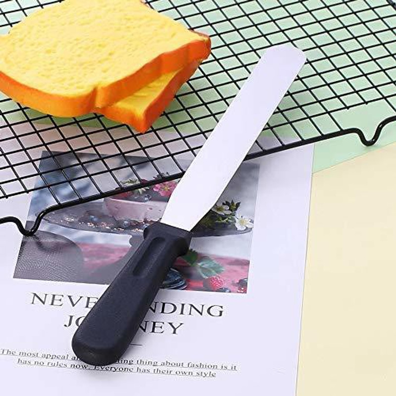 V Bright Bend Cake Palette Knife 8 INCH Stainless Steel Cake Server(Silver, Pack of 1)