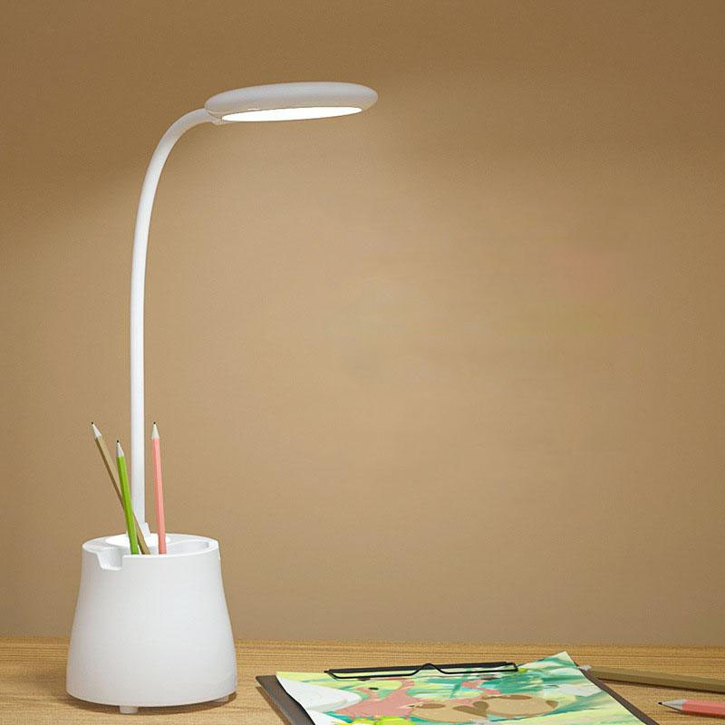 iDOLESHOP Desk Light with 3 Shades Touch Control Light and Mobile Holder Design Study Lamp(60 cm, White)