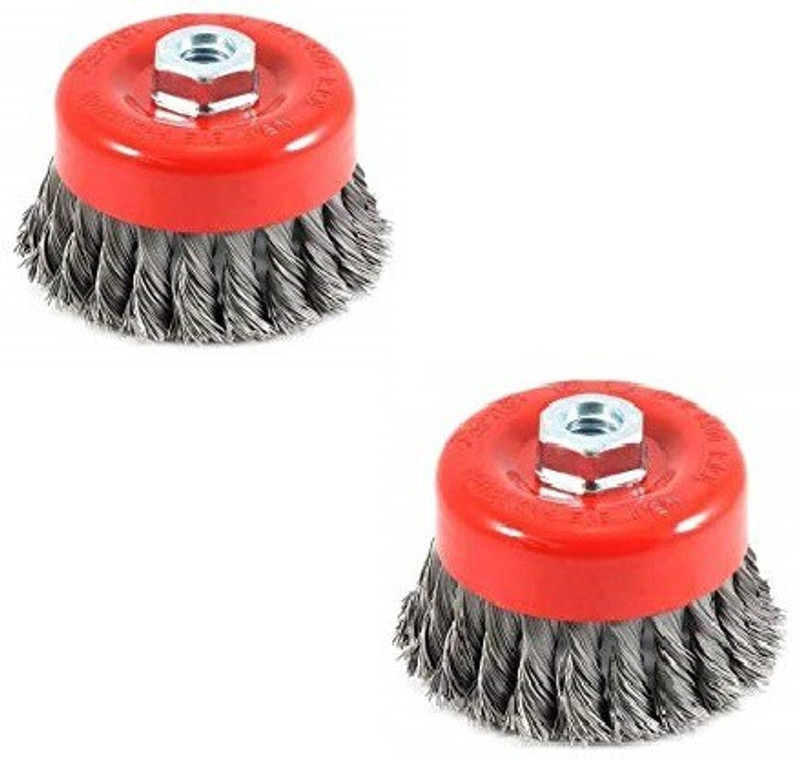 M MOD CON Twisted Wire Wheel Cup Brush Set for Angle Grinder to Remove Rust, Paint Wheel Brush(Pack of 2)