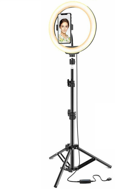 Wrapo 10 inch Selfie Ring Light with Adjustable Tripod Stand for YouTube Video Shoot/Makeup Shoot/Studio Shoots/Instagram Video Shoot. Many More Ring Flash(Black)