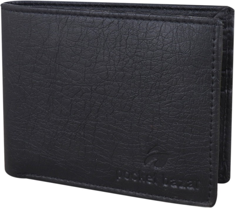 pocket bazar Men Black Artificial Leather Wallet(10 Card Slots)