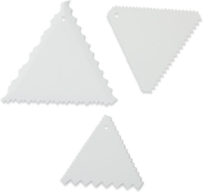 WONDERCHEF Ambrosia Cake Scrapers (3 in 1) Baking Comb(Plastic Pack of 3)