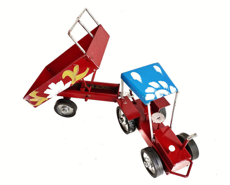 GARCIA Metal Tractor Toys Farm Tractor with Trolley for Kids(Red, Pack of: 1)