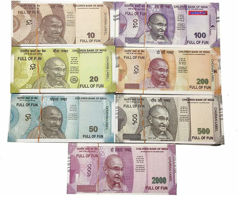 MYNEX dummy currency 700 note for kids approx 100 units each denomination all new 10,20,50,100,200,500,2000 artificial playing currency, learn money skills, play games, fake money, dummy note- dummy currency Gag Toy