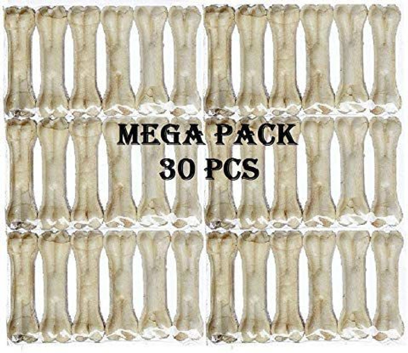 Cavalry Raw Hide Pressed Bones 3 inch 30 Pc Pack Beef Dog Chew(0.9 kg, Pack of 1)