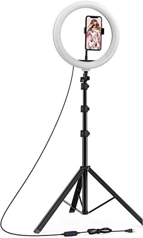 Wrapo Selfie Ring Light with Stand Metal Tripod with Holder Ring Flash(White)