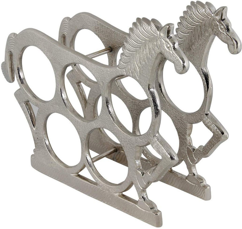 House of Sajja Aluminium Wine Rack(Silver, 5 Bottles)