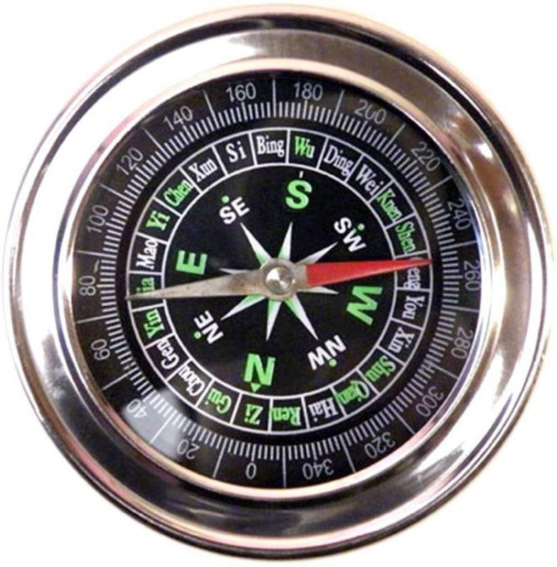 Hunting Hobby Compass Stainless Steel Directional Military Magnetic Compass (7.3 cm) Compass(Black)