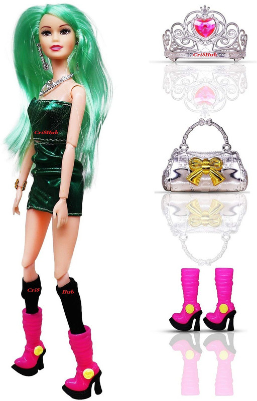 CriateHub Beautiful Charm Doll Toy Set with Movable Joints and Other Ornaments(Multicolor)