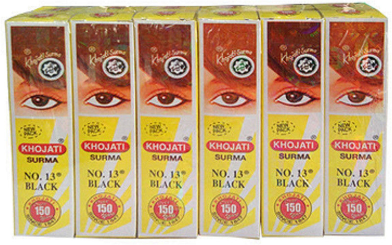 khojati SURMA no 13 black pack of 06 (men & women)(black, 30 g)