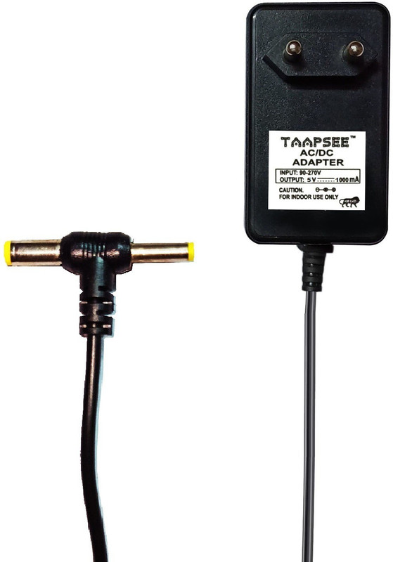 TAAPSEE 5Volt 1Amp Dual (4mm Pin + 5.5mm Pin) Dc Power Smps Adapter for CCTV Camera, Router, Modem, Led Strip Light Worldwide Adaptor(Black)