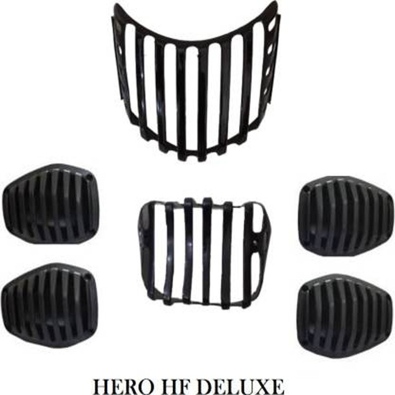 BRPEARl HF Deluxe bike, Headlight back ,indicator Grill Set of -6 (FOR Hero HF Deluxe) Bike Headlight Grill(Black)