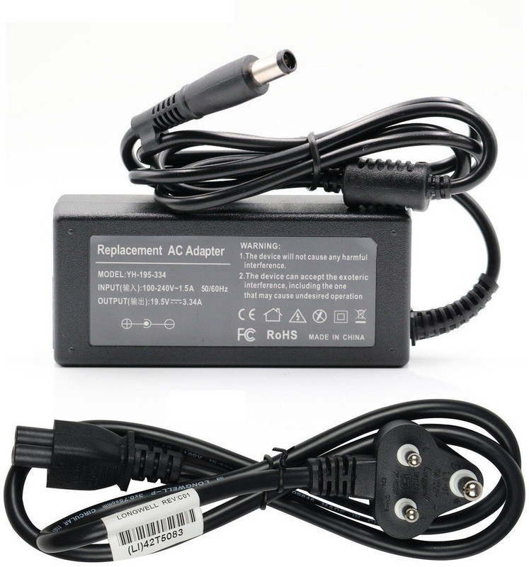 Laplogix Del S-tudio 1440 Laptop 19.5V 3.34A 65 W Adapter(Power Cord Included)