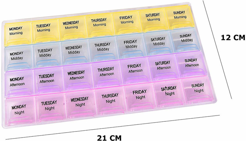 smile4u (Weekly 28 Day) Tablet Pill Box Holder Medicine Storage Organizer Case Container Weekly 28 Day Tablet Pill Box Holder Medicine Storage Organizer Case Container Pill Box(Multicolor)