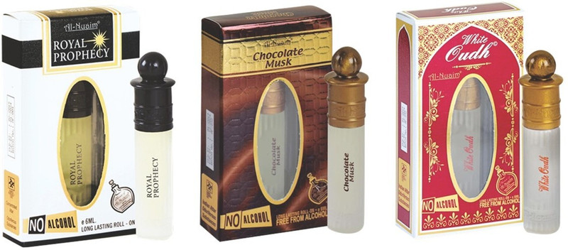 Al Nuaim ROYAL PROPHECY, CHOCOLATE MUSK, WHITE OUDH Floral Attar(Musk Arabia, Floral)