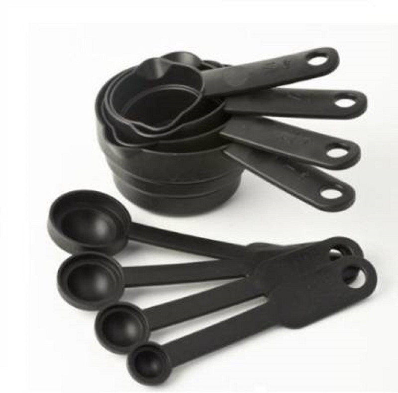 GrillFill Black Measuring Cup Spoon Black Color Plastic (8 Set Pack Of 1) Measuring Cup(250 ml, 180 ml, 80 ml, 60 ml, 30 ml, 15 ml, 7.5 ml, 2.5 ml, 1 ml)