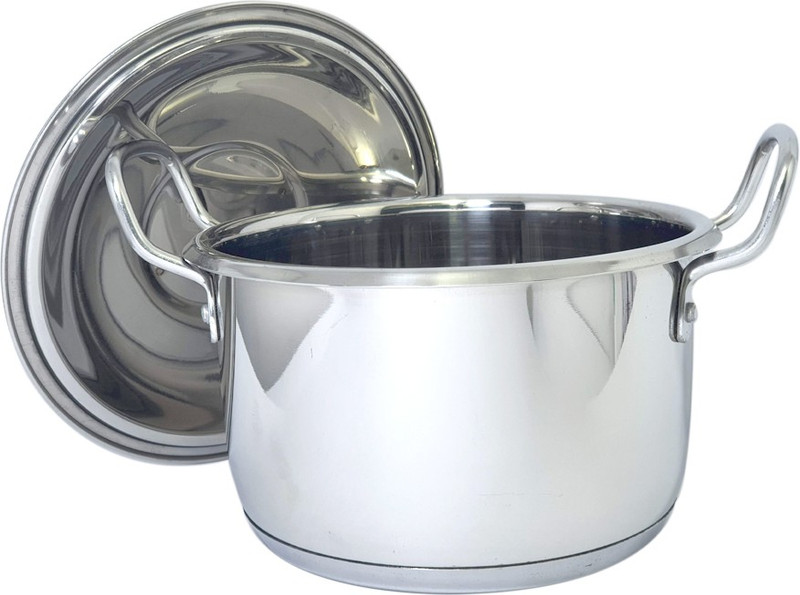 bartan hub Induction Bottom Patila/Bhagona With Lid (2000 ML , Stainless Steel , Dishwasher Safe ) Tope/Bhagona/Patila with Lid 2 L capacity 20 cm diameter(Stainless Steel, Induction Bottom)
