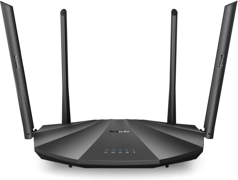 TENDA AC19 AC2100 Dual Band Gigabit Wireless Router, 4 Gigabit LAN Ports, 1 USB Port, Easy Setup, Supports Guest Network, Parental Control, Client Filter, IPv6 Wireless Router 2.4 GHz, 5 GHz 2100 Mbps Wifi Speed Dual Band External Antenna Ethernet (Cable Broadband)(Black)