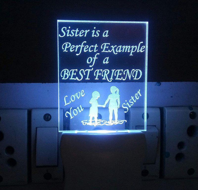 Devam art 3D Night Lamp, Colour Changing 3D Illusion BEST SISTER Night Lamp for for Bedroom/Home/Gift/Office (Size 4 Inch), Night Lamp(12 cm, Multicolor)