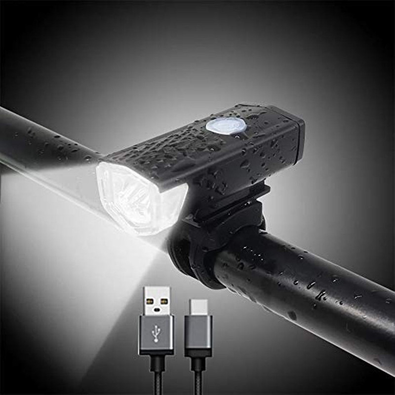 GADGET DEALS Bicycle USB Rechargeable Waterproof Cycle, High 300 Lumens Bright Headlight LED Front Light(Black)