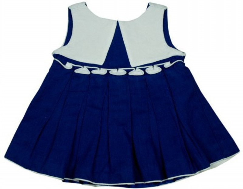 page3baby Girls Midi/Knee Length Party Dress(Dark Blue, Sleeveless)