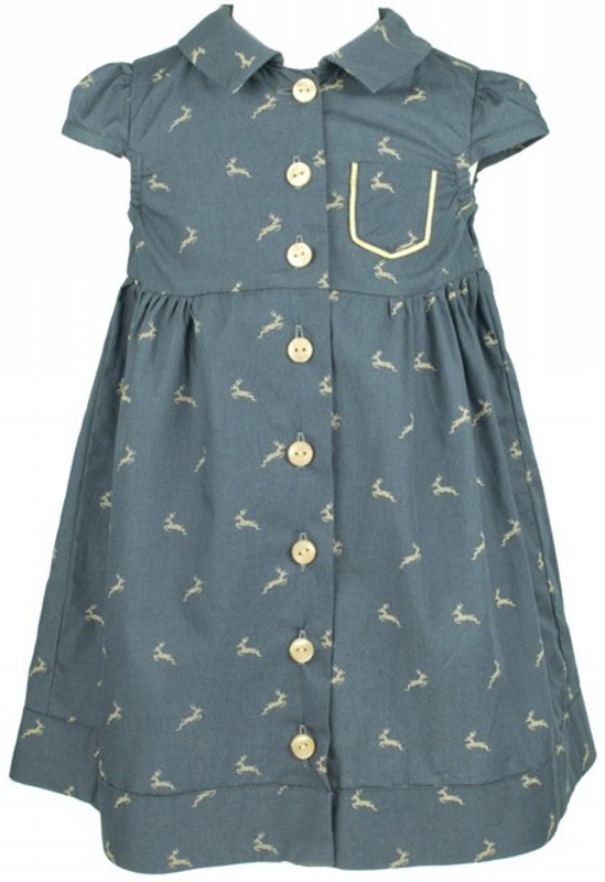 page3baby Girls Midi/Knee Length Casual Dress(Dark Blue, Cap Sleeve)