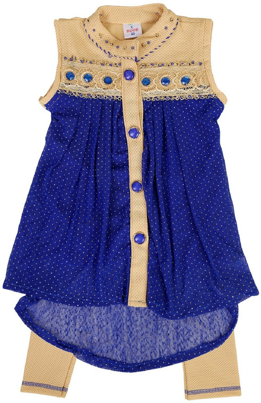 kidies wear Girls Kurta and Leggings Set(Blue Pack of 1)